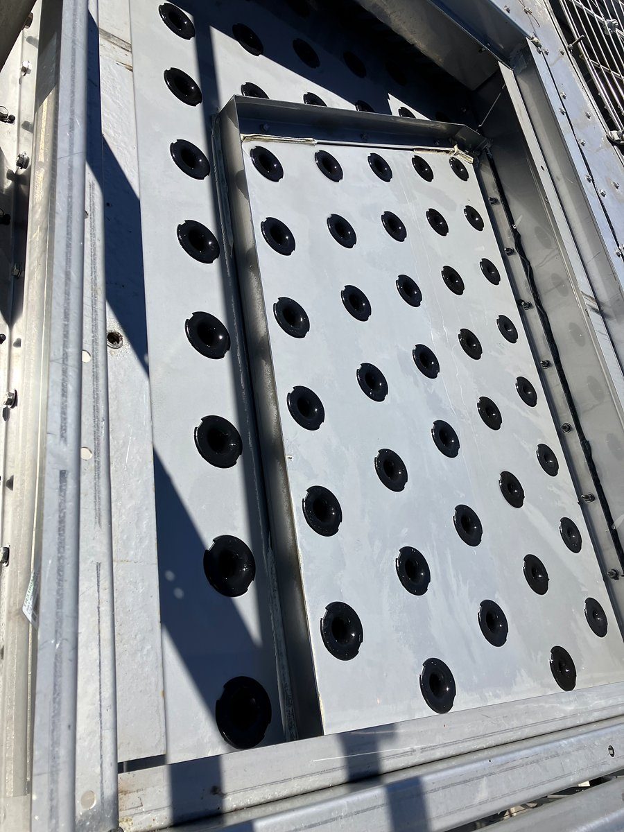 Clean cooling tower distribution basin after service