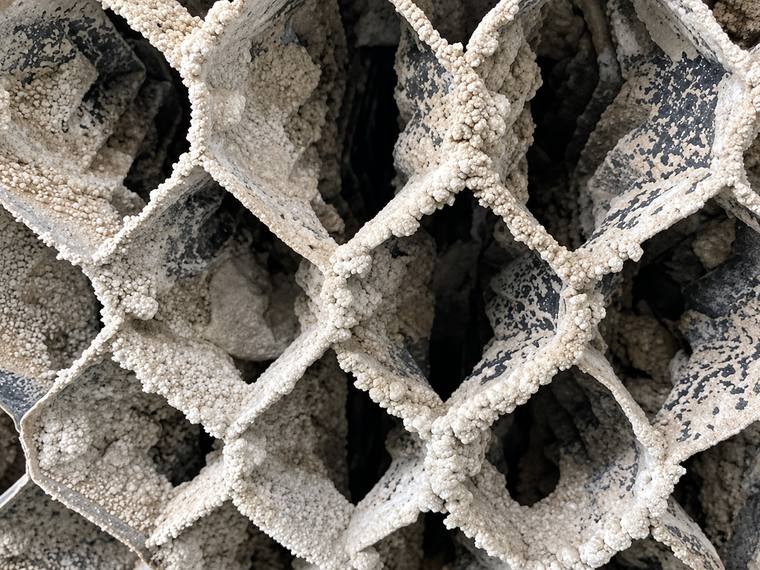 Scaled cooling tower fill