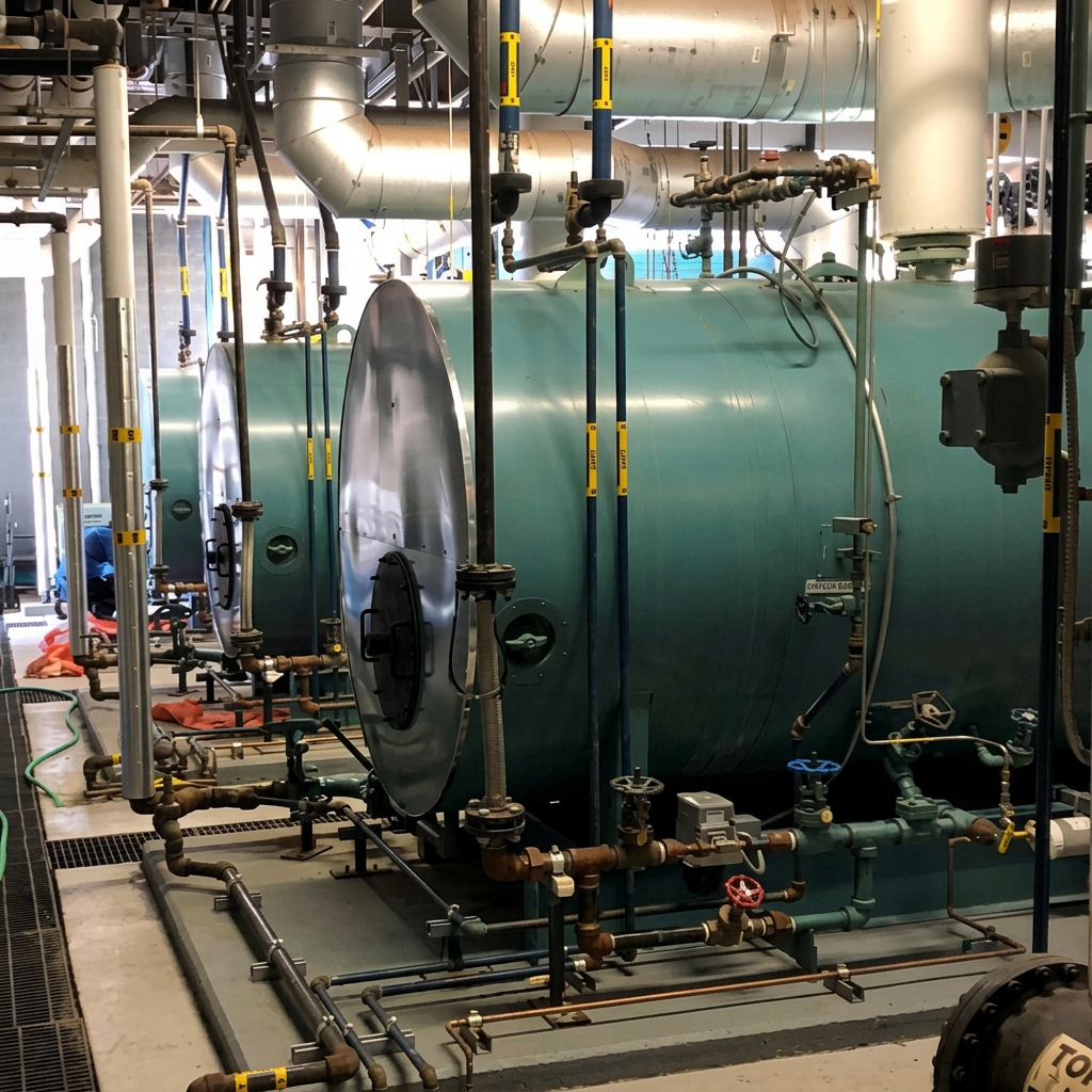 Boiler room equipment protected by treatment chemistry
